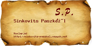 Sinkovits Paszkál névjegykártya